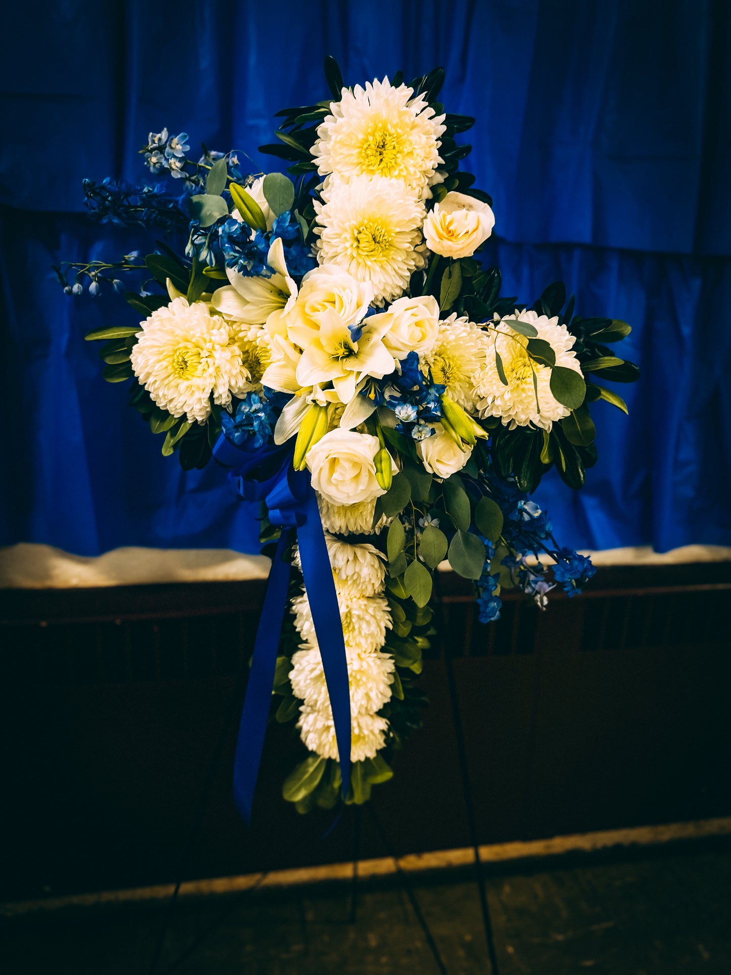 Cross Standing Funeral Spray