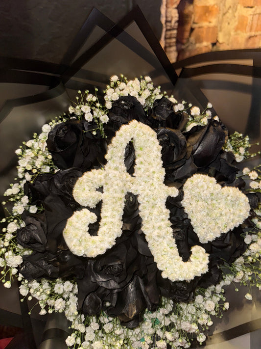 Initial + Heart Baby’s Breath Topper
