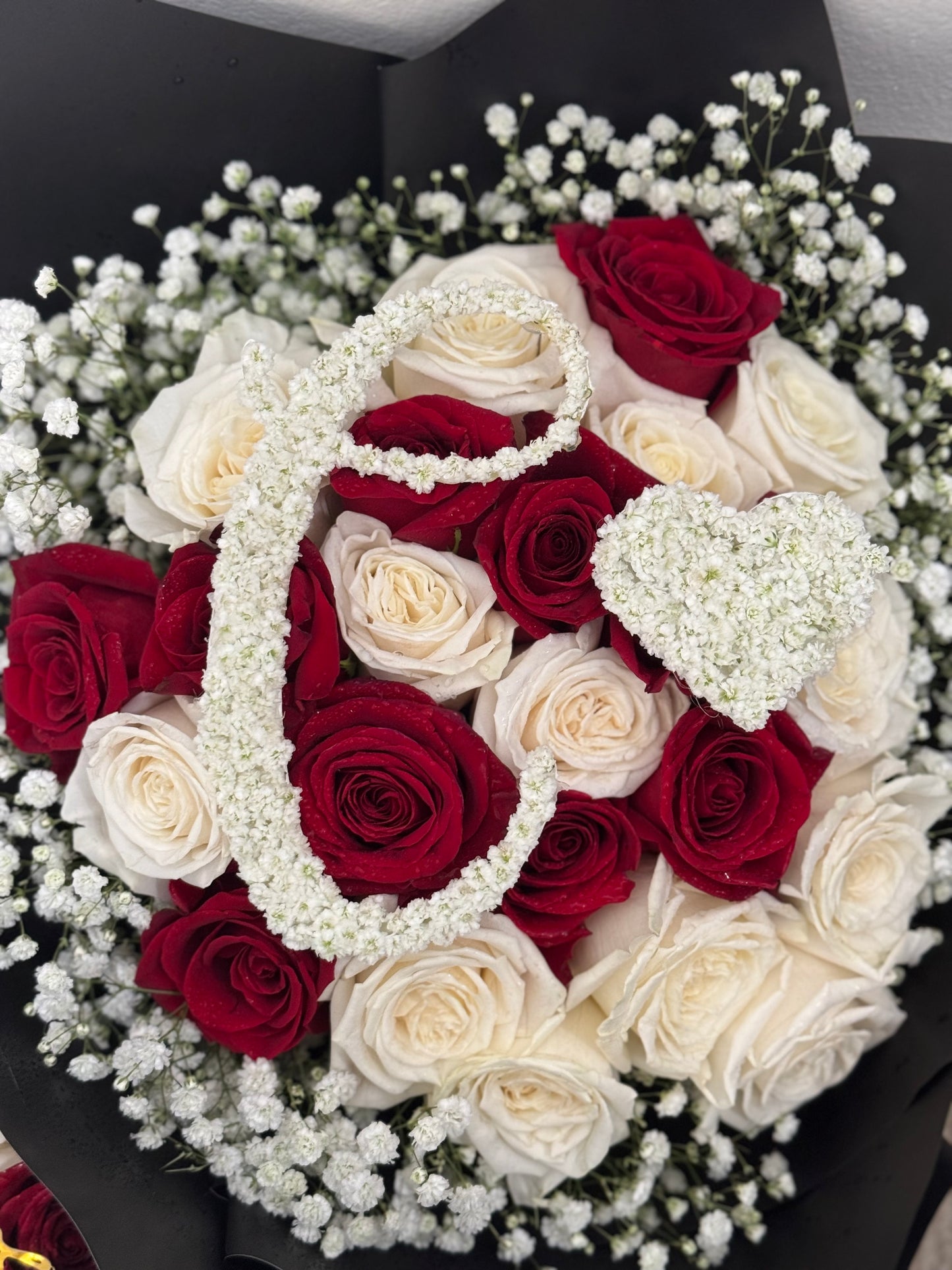 Initial + Heart Baby’s Breath Topper