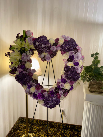 Open Heart Standing Funeral Spray