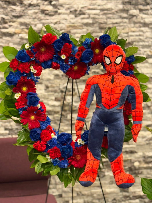 Open Heart Standing Funeral Spray