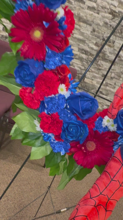 Open Heart Standing Funeral Spray